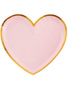 Pratos Coração Rosa Claro